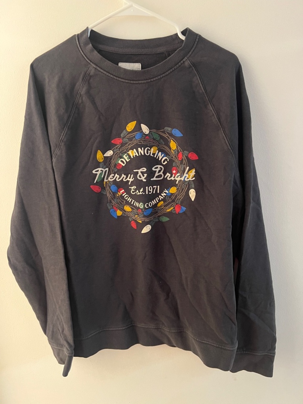 Merry & Bright Graphic Crewneck Sweater - Black
